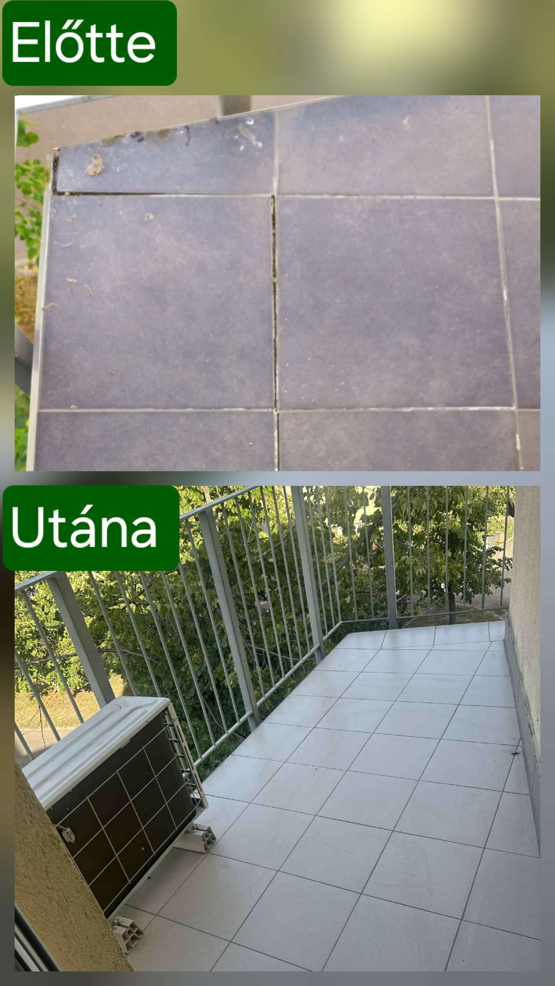 terasz vízszigetelés előtte-utána